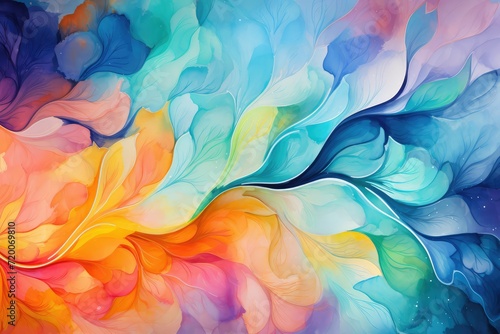 Colors of March, abstract watercolors with copyspace for your text. March background banner for special and awareness day, week or month photo