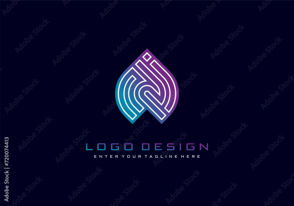 Premium vector letter isn logo design