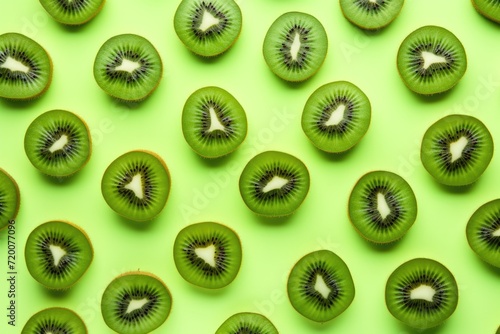 Cut kiwi fruit pattern background.