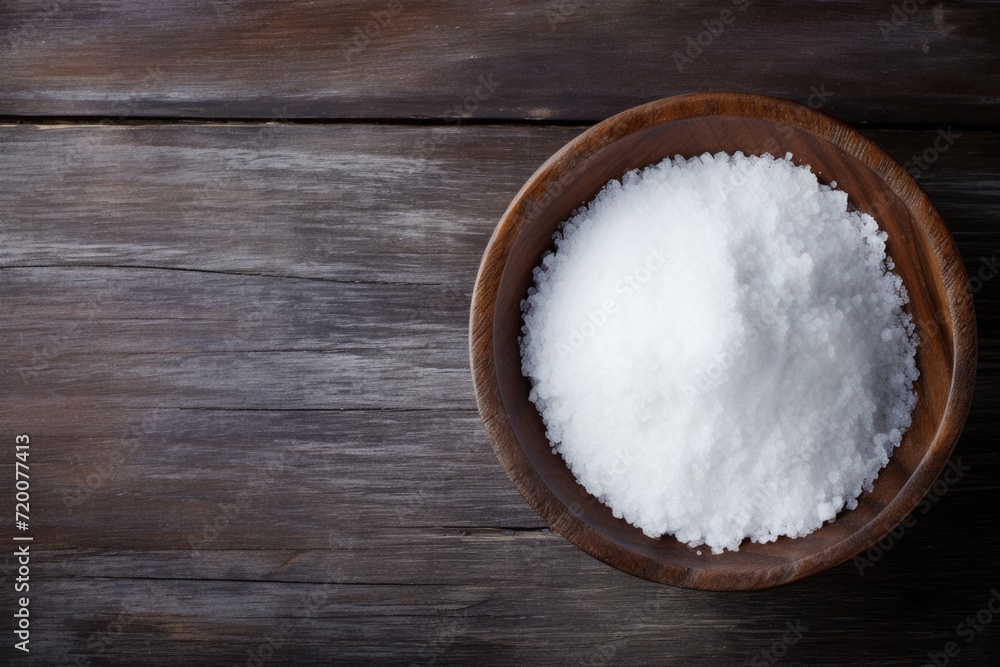 Salt in a bowl. Overhead view. Salt in a bowl. Overhead view.