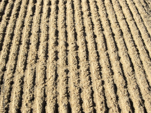 furrowed sand on a beach