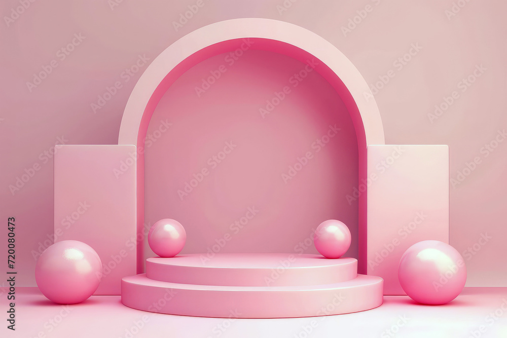 Sophisticated Podium Mockup with Pink Background Sophisticated Podium Mockup with Pink Background