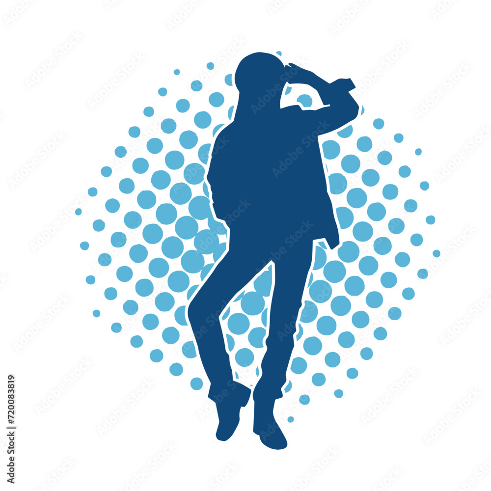 Silhouette of a slim female in dance pose. Silhouette of a woman dancing. Silhouette of a slim female in dance pose. Silhouette of a woman dancing.