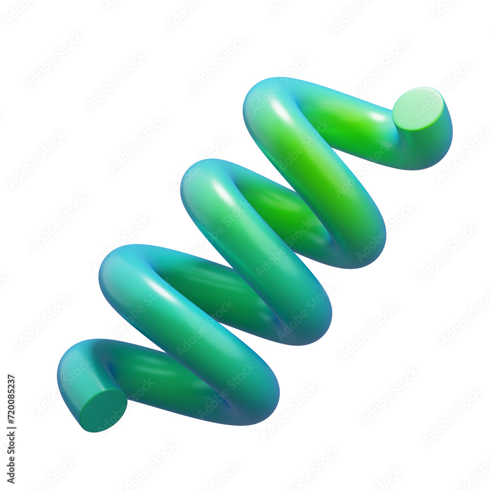 Green Curl Abstract 3D Icon Green Curl Abstract 3D Icon