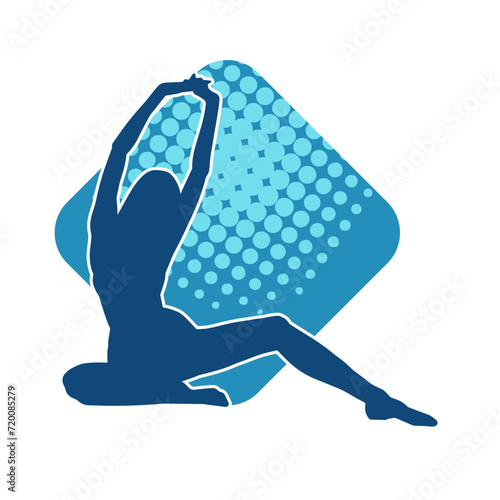 Silhouette of a sexy female doing seductive dance