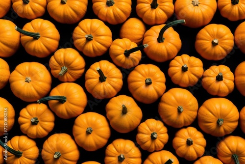 Overhead view pumpkin pattern background image.