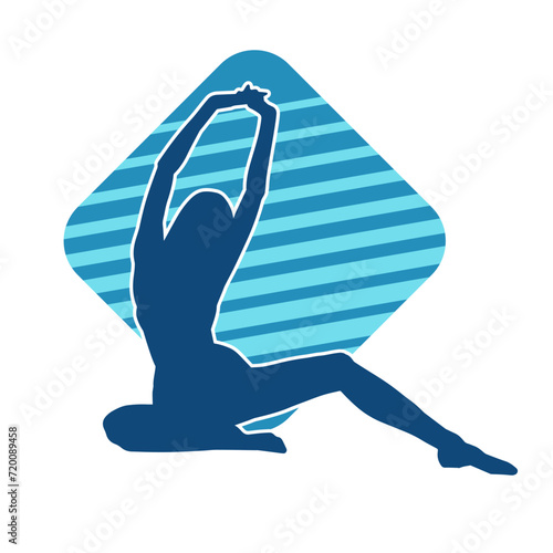 Silhouette of a sexy female doing seductive dance