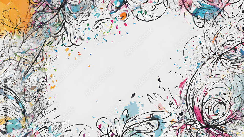 Floral design template with copyspace. Abstract modern floral background design template. AI generated image Floral design template with copyspace. Abstract modern floral background design template. AI generated image