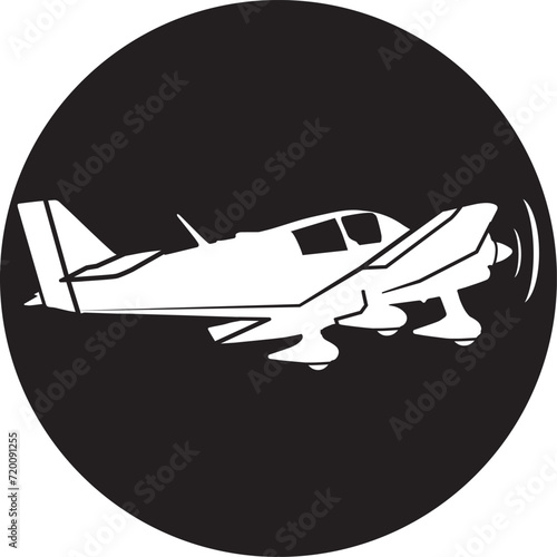 Private training airplane vector
