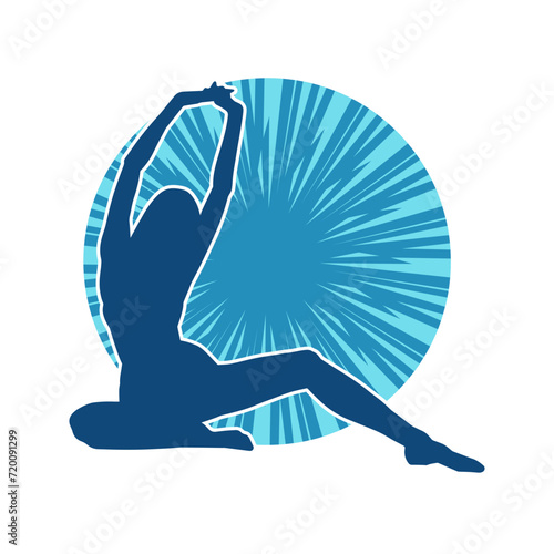 Silhouette of a sexy female doing seductive dance