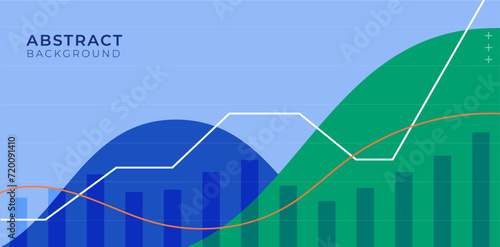 Abstract financial background with uptrend wave and line. The concept for economics, finance, statistics and consulting concepts. Editable template vectors