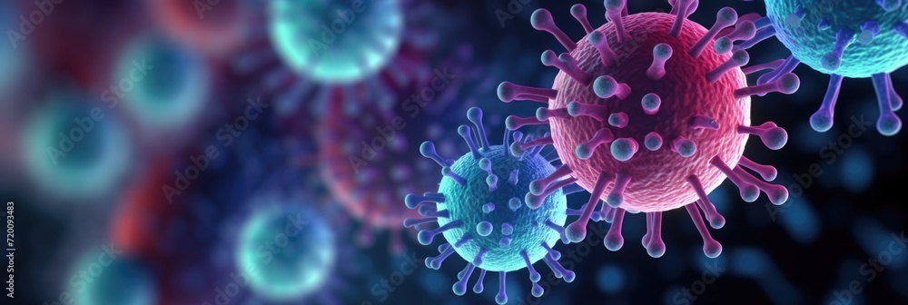 Corona virus in microbiology - obrazy, fototapety, plakaty 