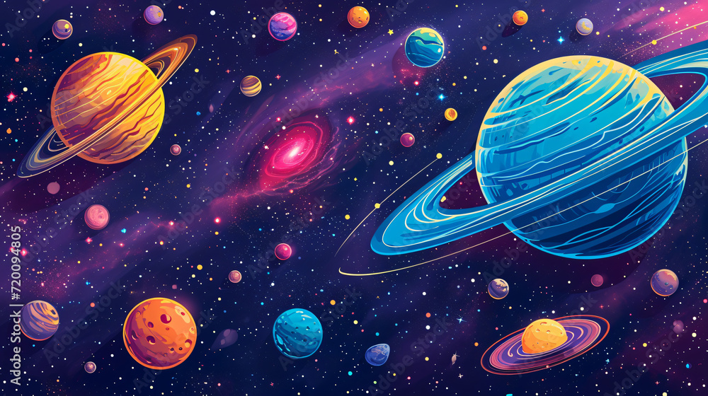 Space texture of a galaxy with stars and planets. Space texture of a galaxy with stars and planets.