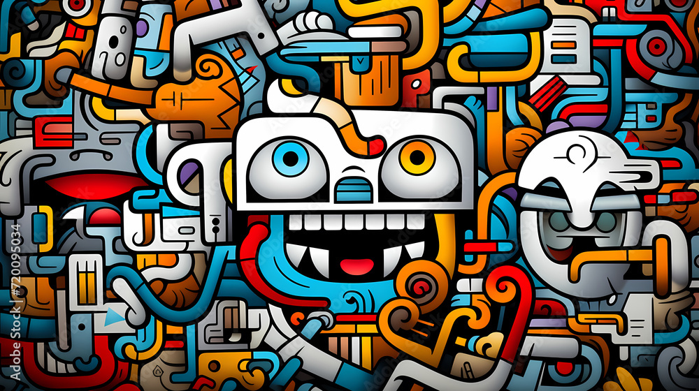 Cute graffiti art abstract background poster web page PPT, art background Cute graffiti art abstract background poster web page PPT, art background