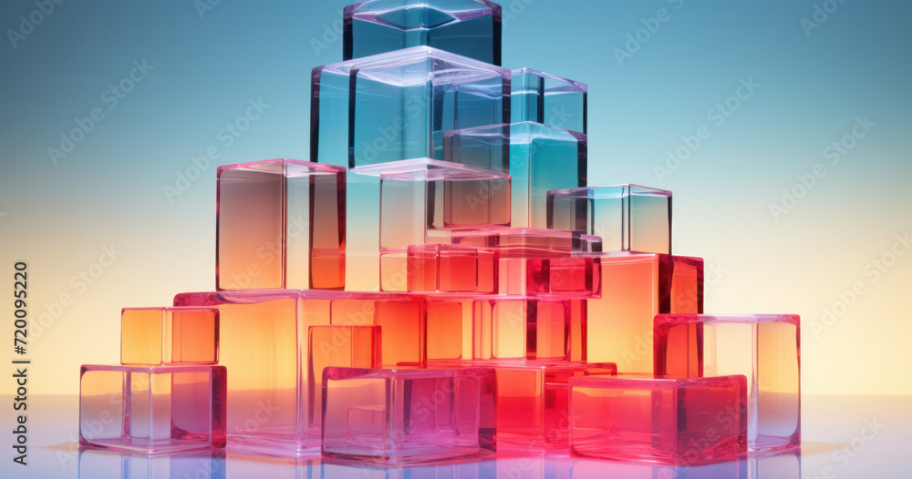 A wallpaper with colorful blocks symbolizes the structure of a business company, highlighting the multitude of components and the importance of each, generative AI A wallpaper with colorful blocks symbolizes the structure of a business company, highlighting the multitude of components and the importance of each, generative AI