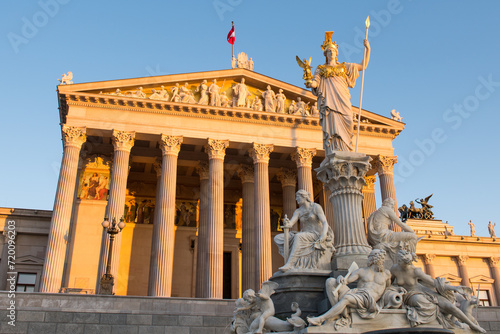 Austrian parliament building in Vienna, Austria
