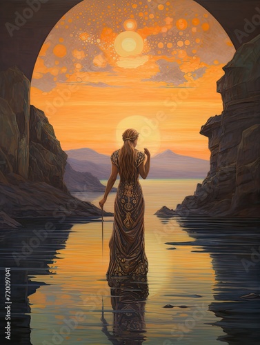 Dawn Painting: Grecian Mythology Artworks-Aurora's Rise in Ancient Mornings