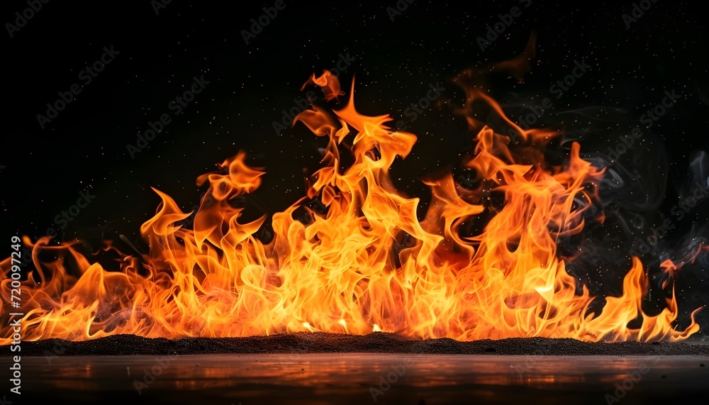 Obraz premium Perfect fire isolated over black background