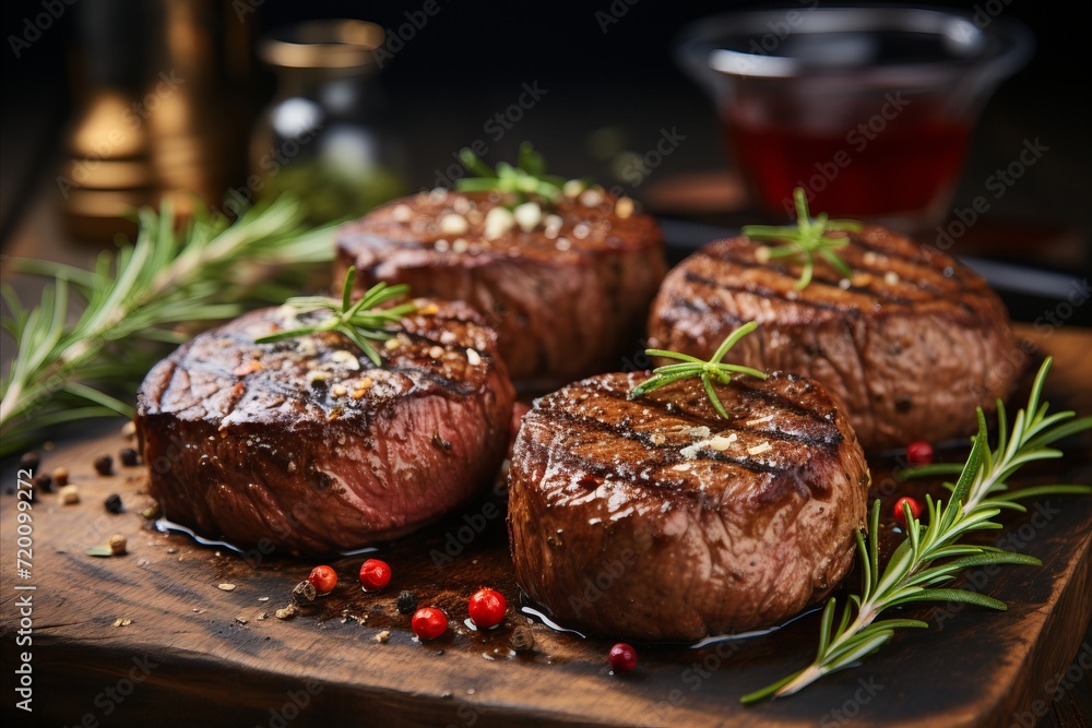 detailed description of a juicy beef steak with vegetables and spices detailed description of a juicy beef steak with vegetables and spices