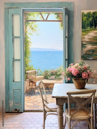 Mediterranean Sea Views: Farmhouse Coastal Cottage Art Vibes