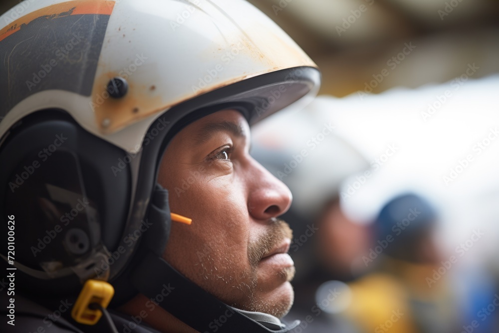 pilots helmeted head focusing ahead in the bobsled pilots helmeted head focusing ahead in the bobsled