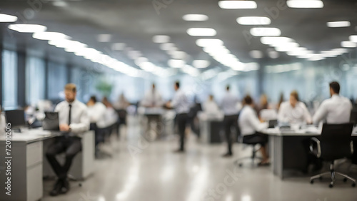 Blurred business office scene, Blurred business meeting background, business office background, blurred background, Generative AI