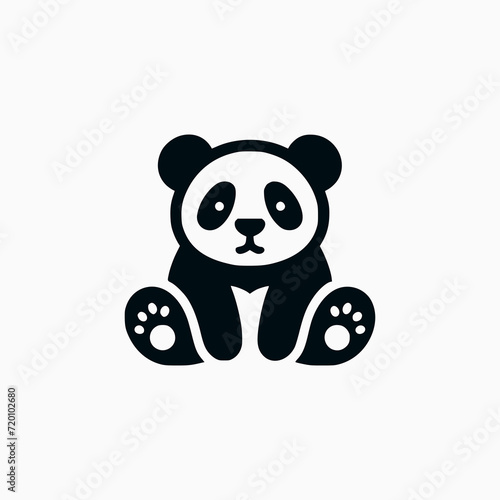 Fototapeta Naklejka Na Ścianę i Meble -  Panda bear silhouette logo design vector template