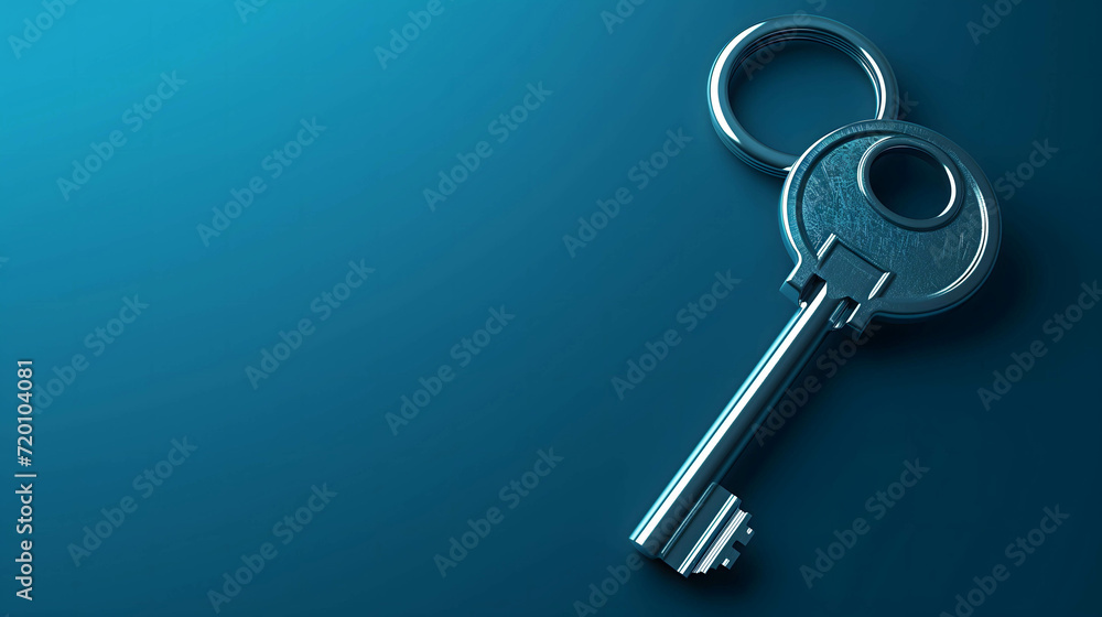 key on blue background, safety and data protection in the online and cyber concept, digital asset and blockchain technology security key on blue background, safety and data protection in the online and cyber concept, digital asset and blockchain technology security
