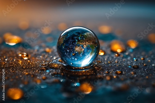 Earth shape water drops 