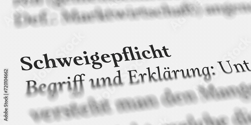 Das Wort Schweigepflicht im Buch erklärt