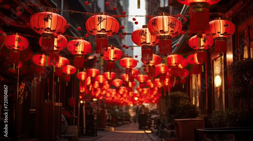 Red lanterns chinese new year decoration