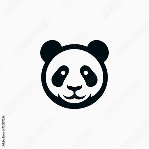 Fototapeta Naklejka Na Ścianę i Meble -  Panda bear silhouette logo design vector template