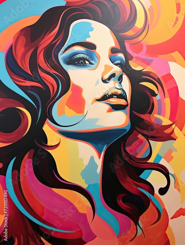 Golden Hour Pathway Painting: Vibrant Pop Art Portraits with Warm Pop Tones