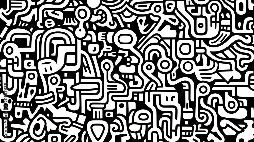 Abstract seamless doodle background, artistic background