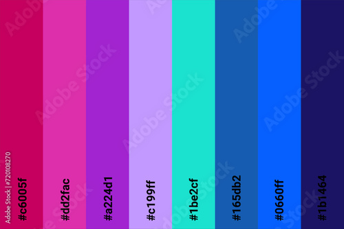 Abstract Colored Palette Guide. Table color shades. Color harmony. Trend colors. Vector illustration EPS 10 File.