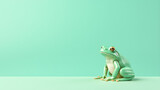 frog sitting on a leaf generative ai