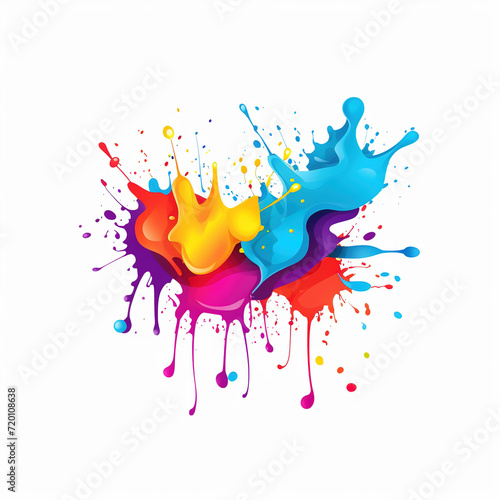 HOLI logo, typography, , Pop Art ,colorful Business style Logo, abstract colors, rainbow colours ,Indian festival Holi , professional cute photography ,Vector Illustration, watercolor,water splash