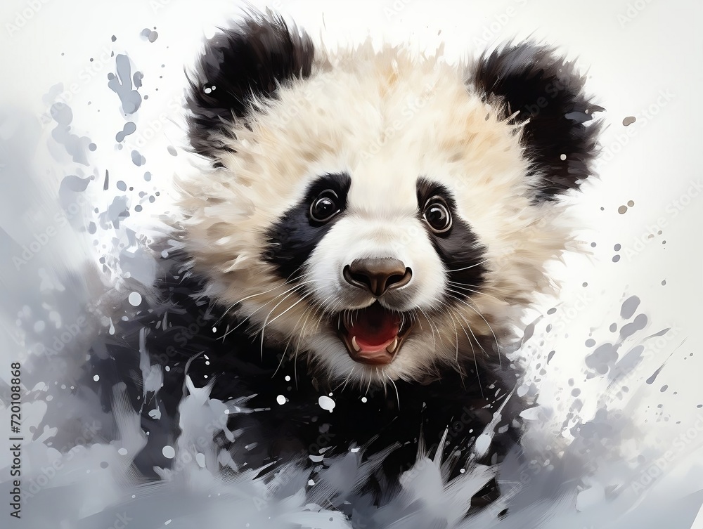 Fototapeta premium Panda bear on a white background