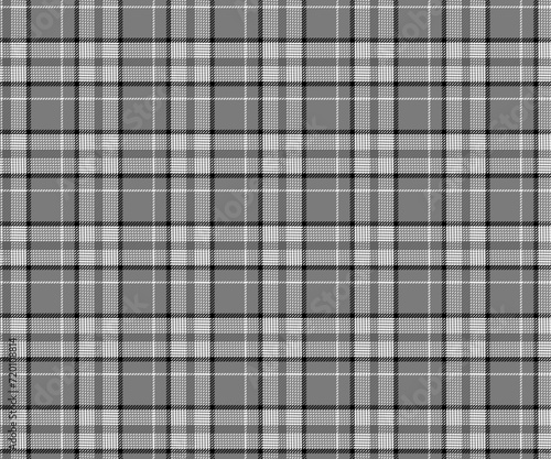Plaid pattern, gray, white, black, seamless background for textiles, clothing design, tailoring, pants, skirts or decoration. Vector illustration