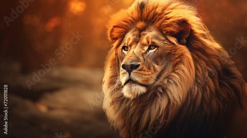 Beautiful background with lion head © Misha