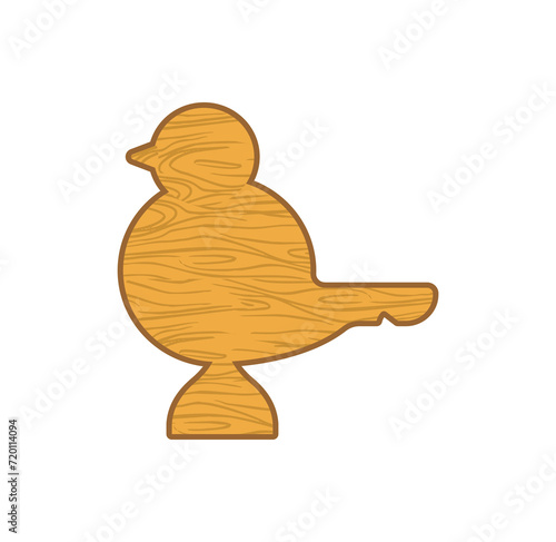 Whistle bird wooden isolated. Children's toy made of wood