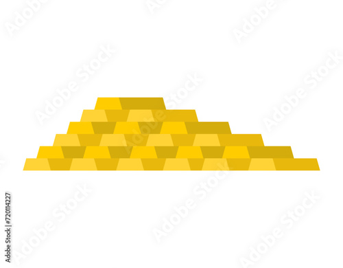 Gold bars isolated. Gold stack