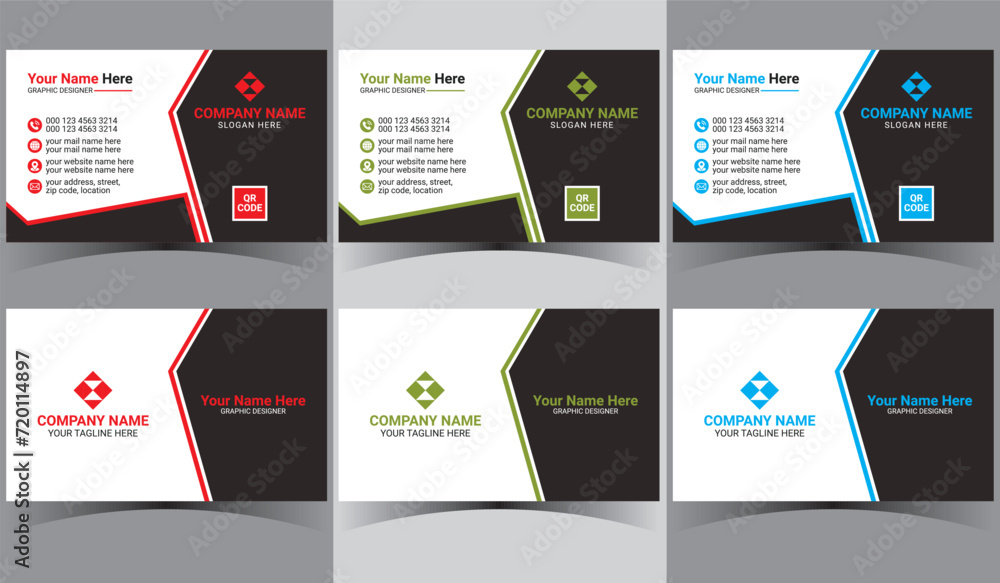 modern business card and corporate business name card creative card design