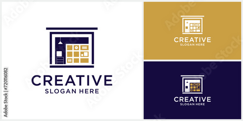warehouse storage logo design template