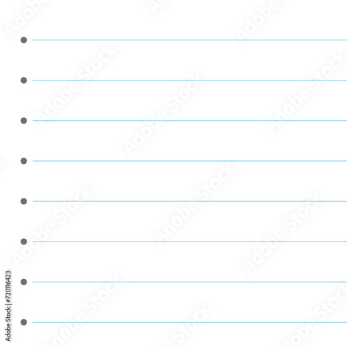 Blank loose leaf notebook paper background. Realistic line paper note. lined vector horizontal illustration design. notebook paper background. 123.