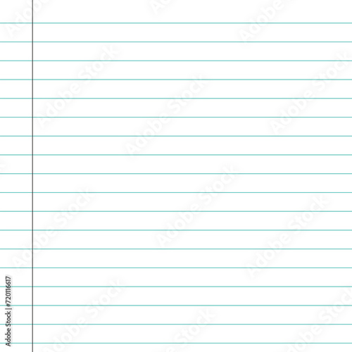 Blank loose leaf notebook paper background. Realistic line paper note. lined vector horizontal illustration design. notebook paper background. 123.