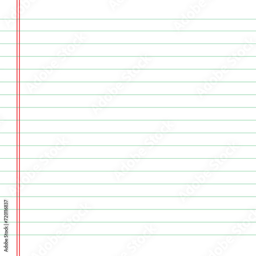 Blank loose leaf notebook paper background. Realistic line paper note. lined vector horizontal illustration design. notebook paper background. 123.
