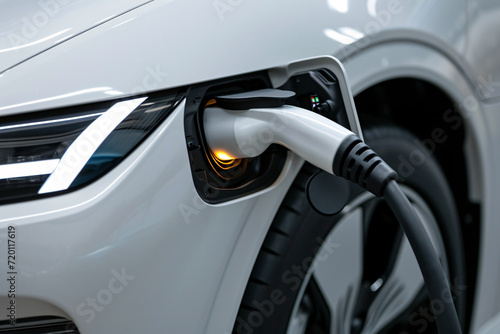 lectric vehicle charging scene  new energy vehicle tram future technology concept illustration