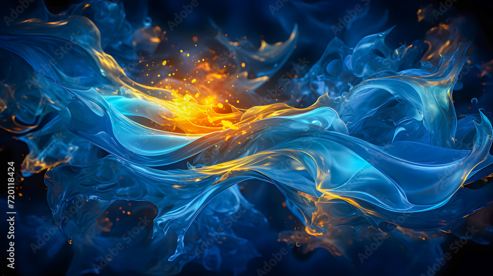an abstract blue and yellow background (Generative AI)