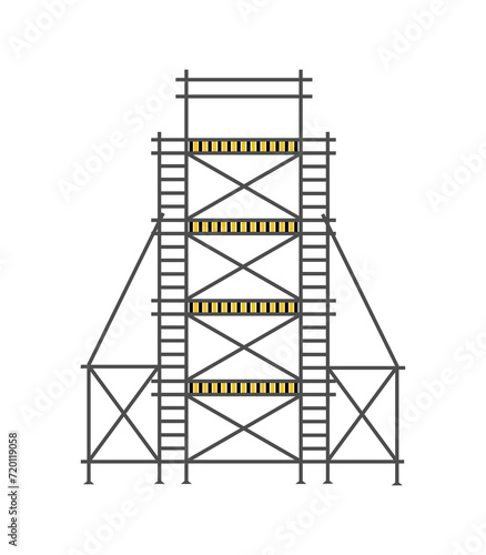 scaffold, isolated, background, construction, white